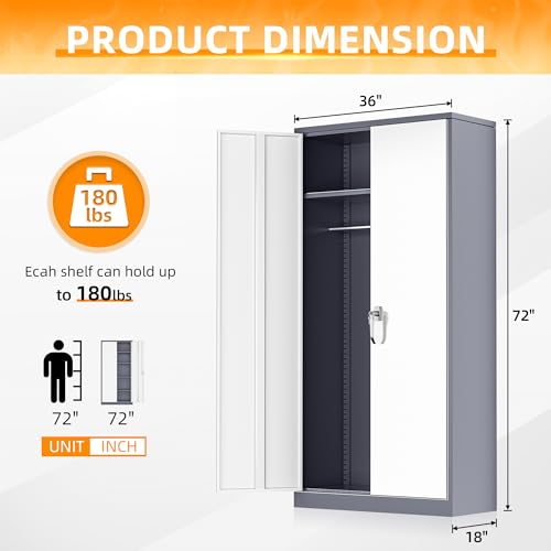 Black Metal Storage Cabinet with Adjustable Shelves X8482