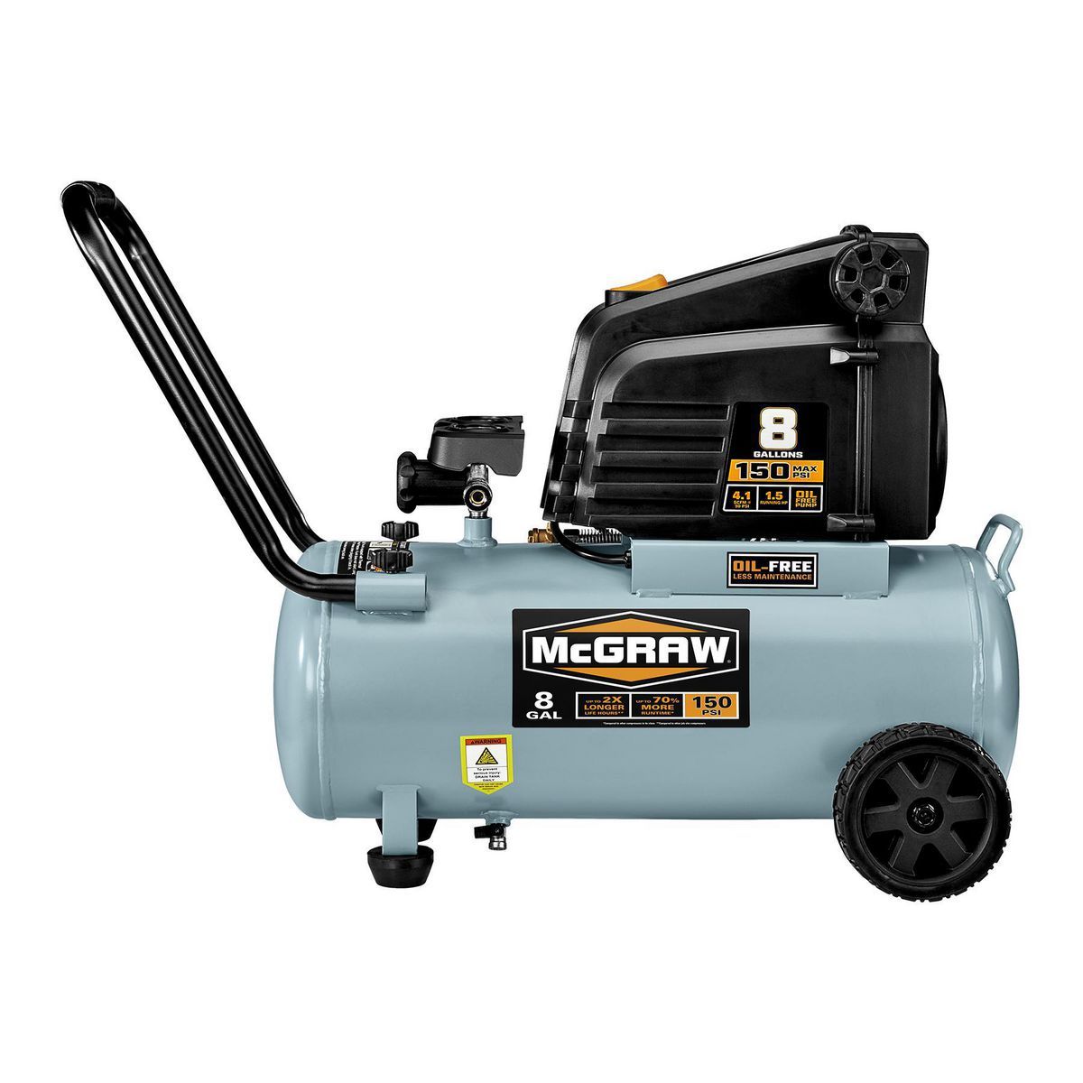 8 Gallon 150 PSI Oil-Free Air Compressor W1221