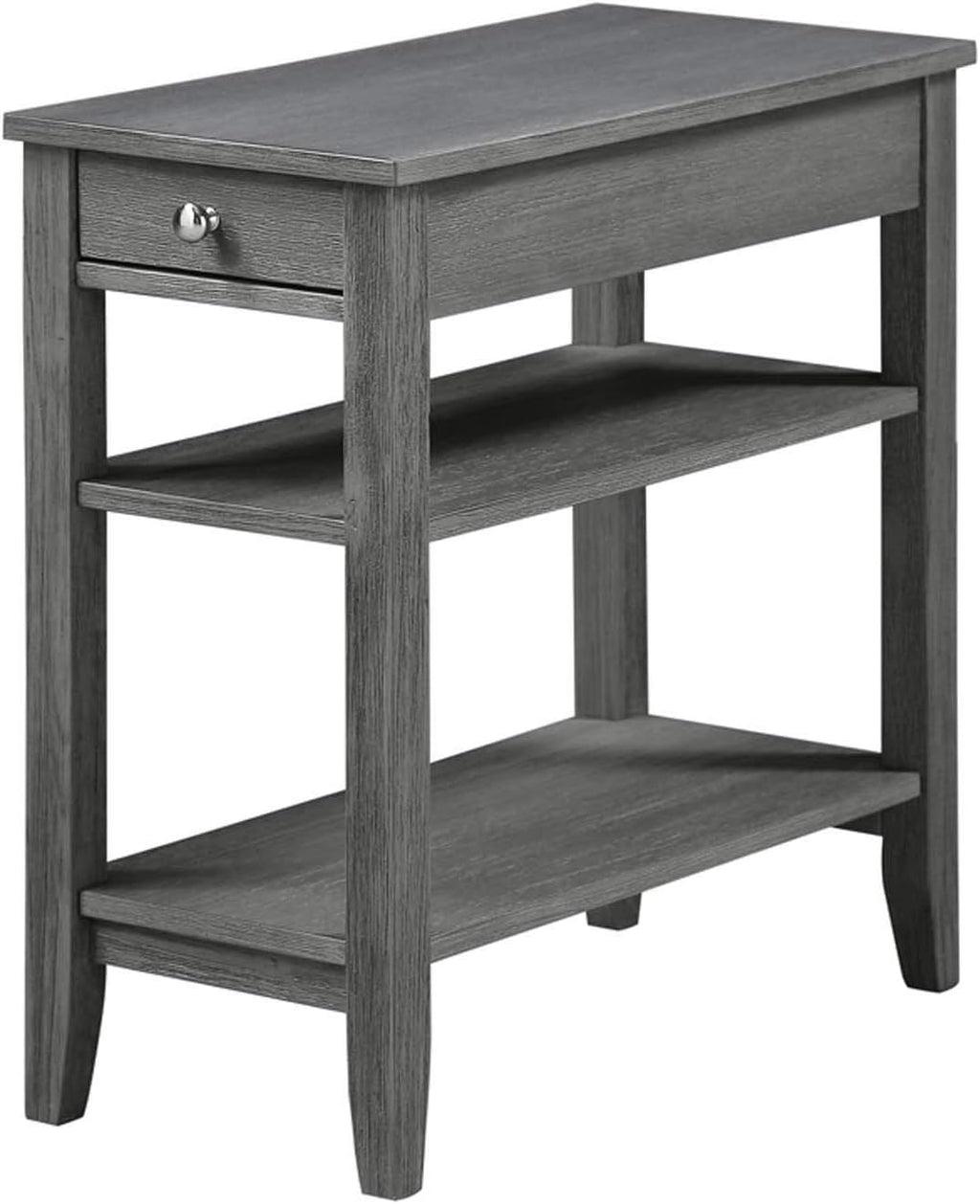 Black 1 Drawer End Table with Shelves P51930