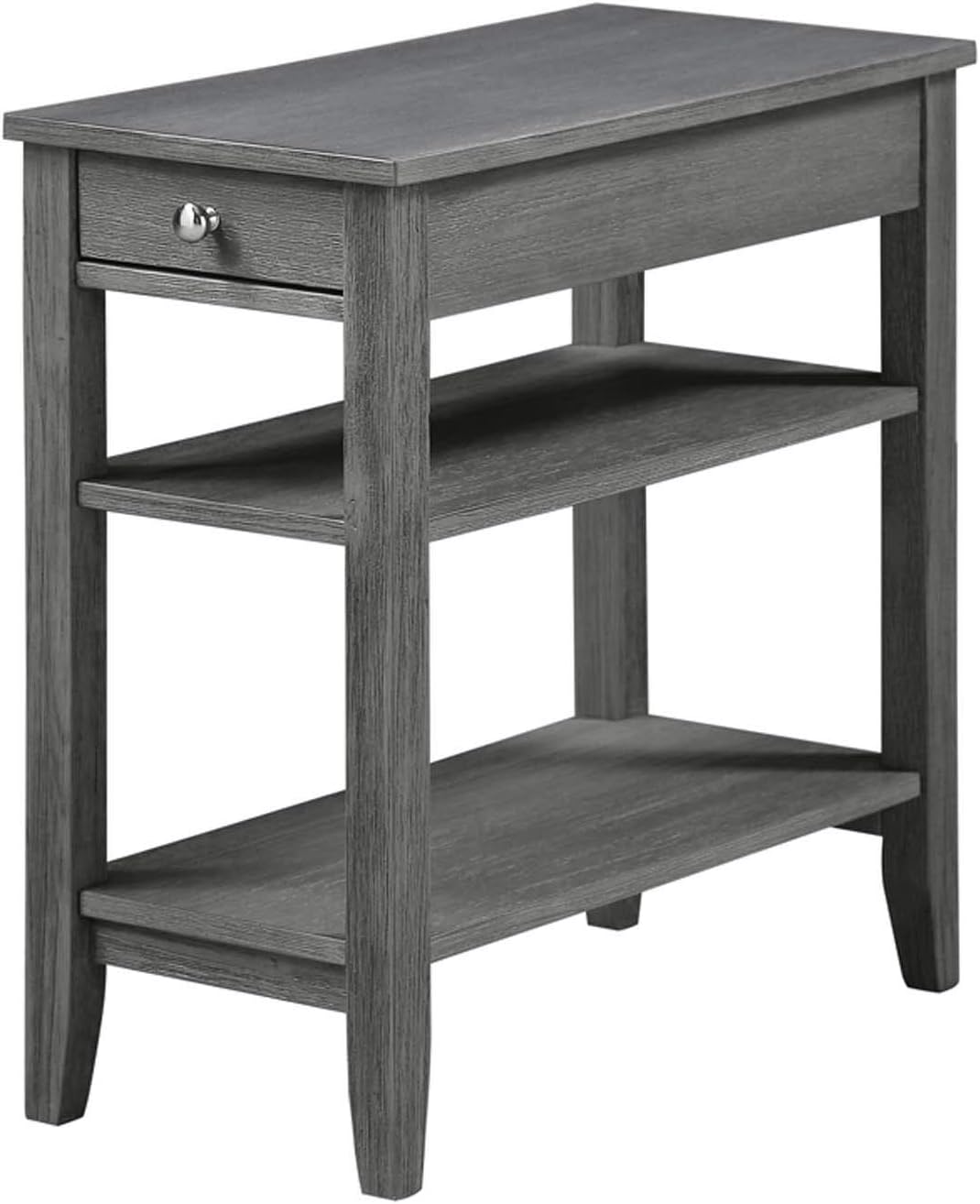 Black 1 Drawer End Table with Shelves P51930