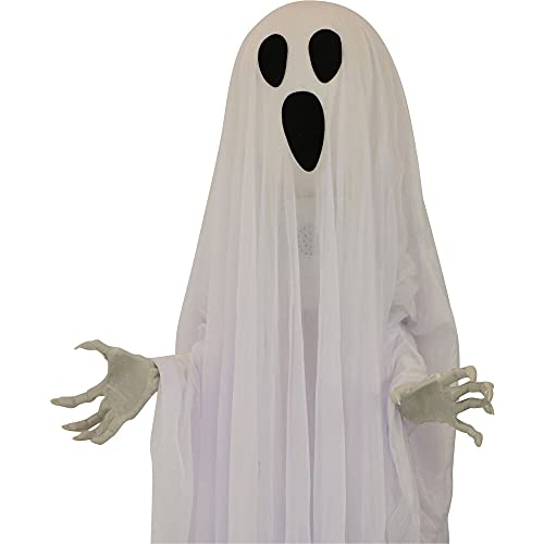 Life-Size 6-Ft Talking Ghost Halloween Animatronic with Lights and Sound D190235