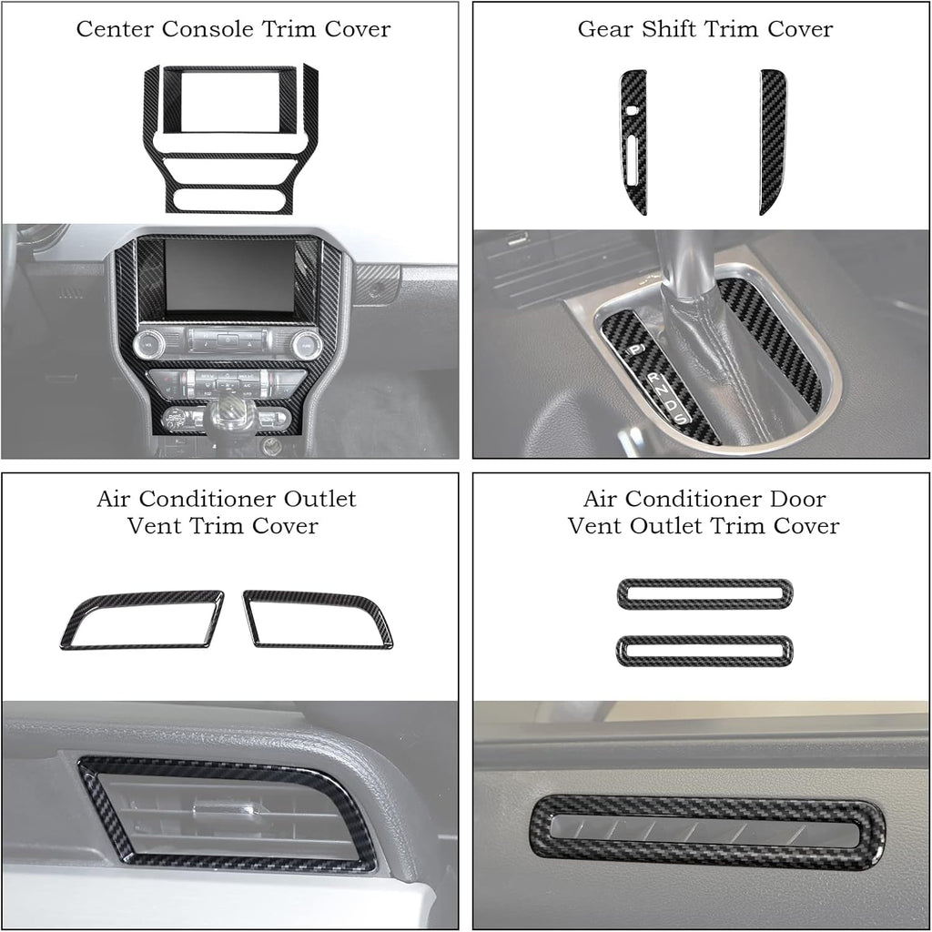 20 PCS Carbon Fiber Grain Interior Trim Cover Kit U613336