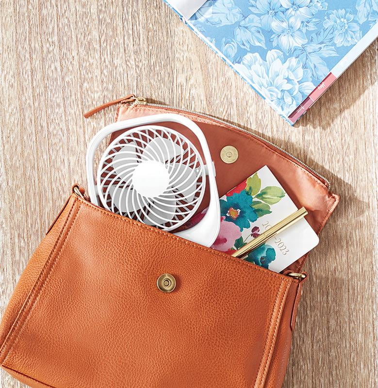Black Portable Rechargeable USB Tabletop Fan Y2431
