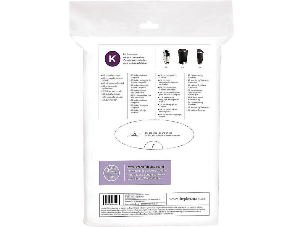 Trash Can Liner Drawstring 11.9 gal Plastic Pack of 3 K207