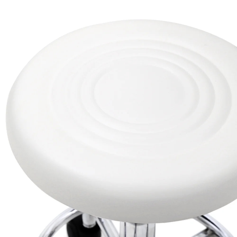 White Adjustable Drafting Chair with Foot Rest E53022