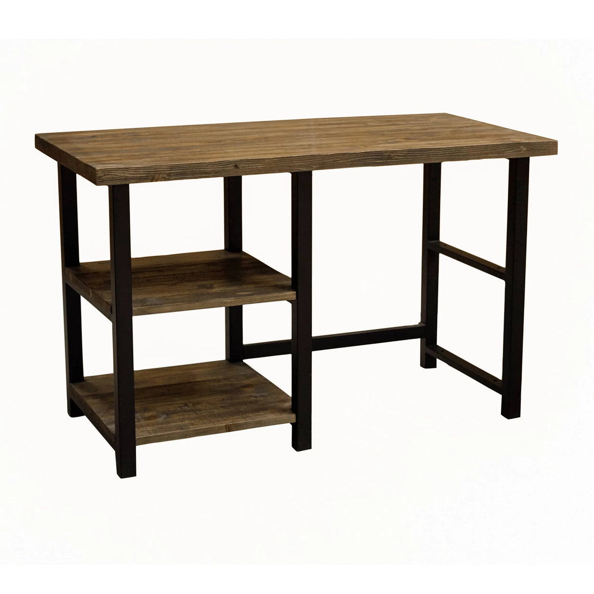 Metal and Solid Wood Desk with 2 Shelves T56983
