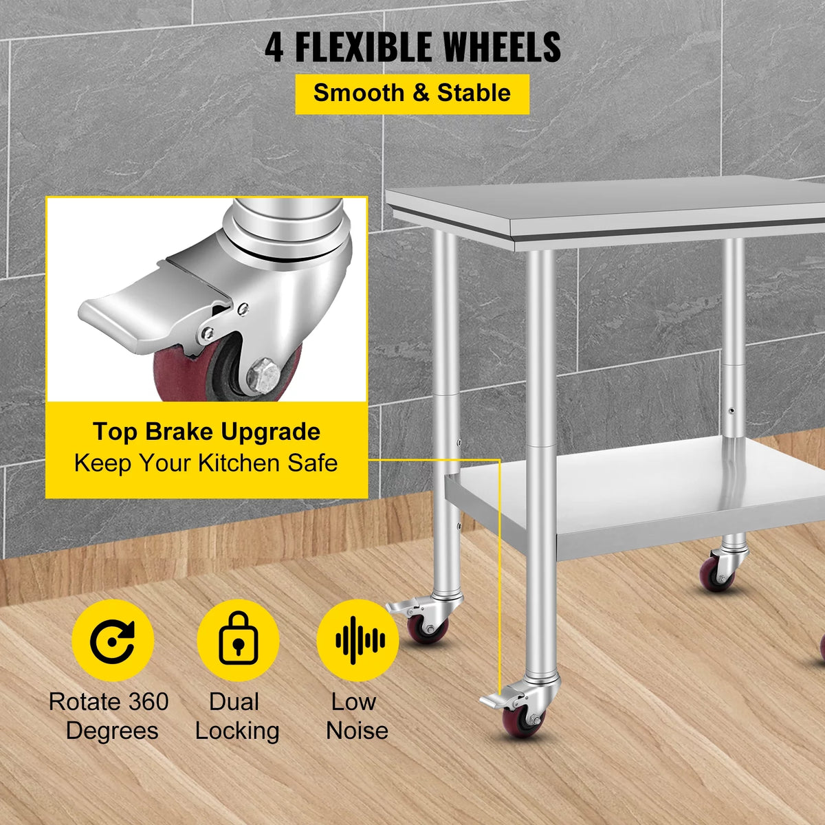 Stainless Steel Work Table with Wheels I4748