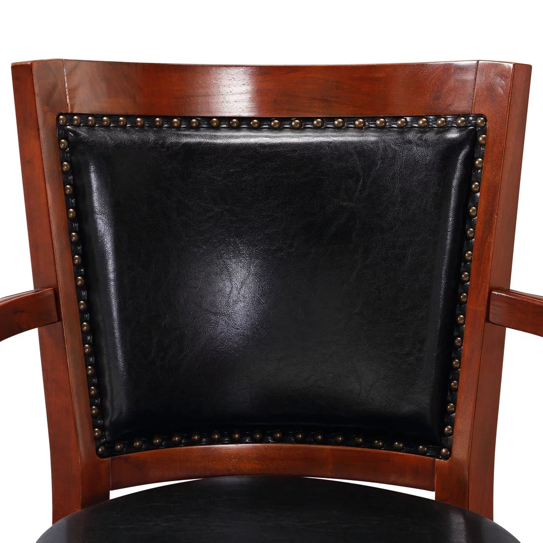Black Cherry Wood Swivel Bar Stool with Arms V1251
