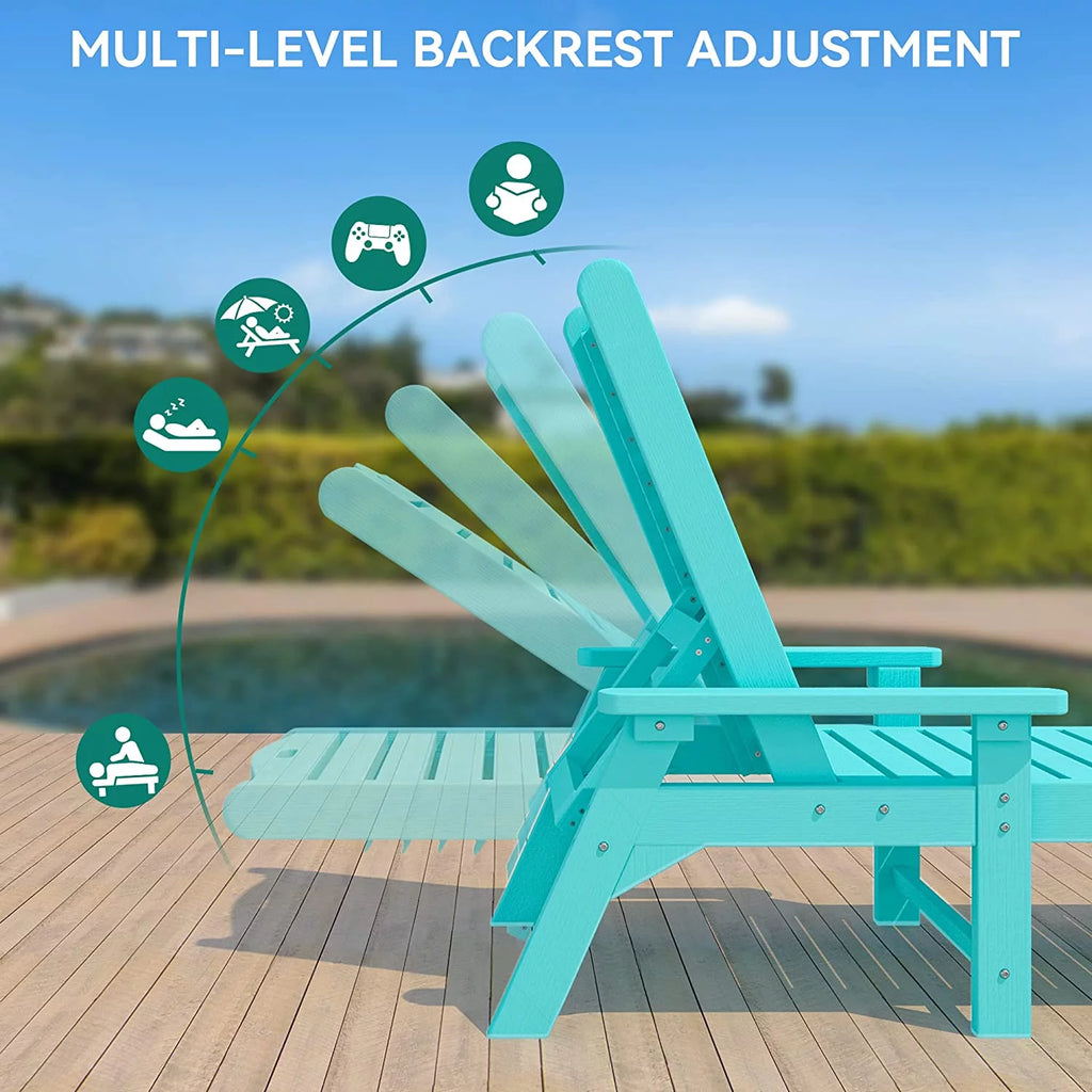 Blue Adjustable Resin Chaise Lounge Chair S928298