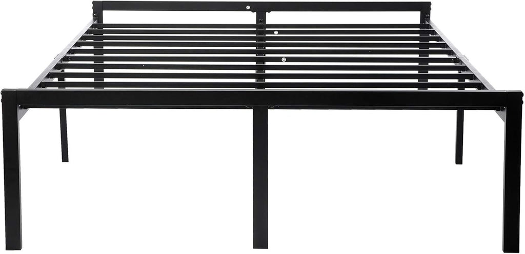 16 Inch Black Metal Platform Bed Frame with Headboard and Footboard California King R58677