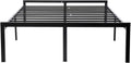16 Inch Black Metal Platform Bed Frame with Headboard and Footboard California King R58677