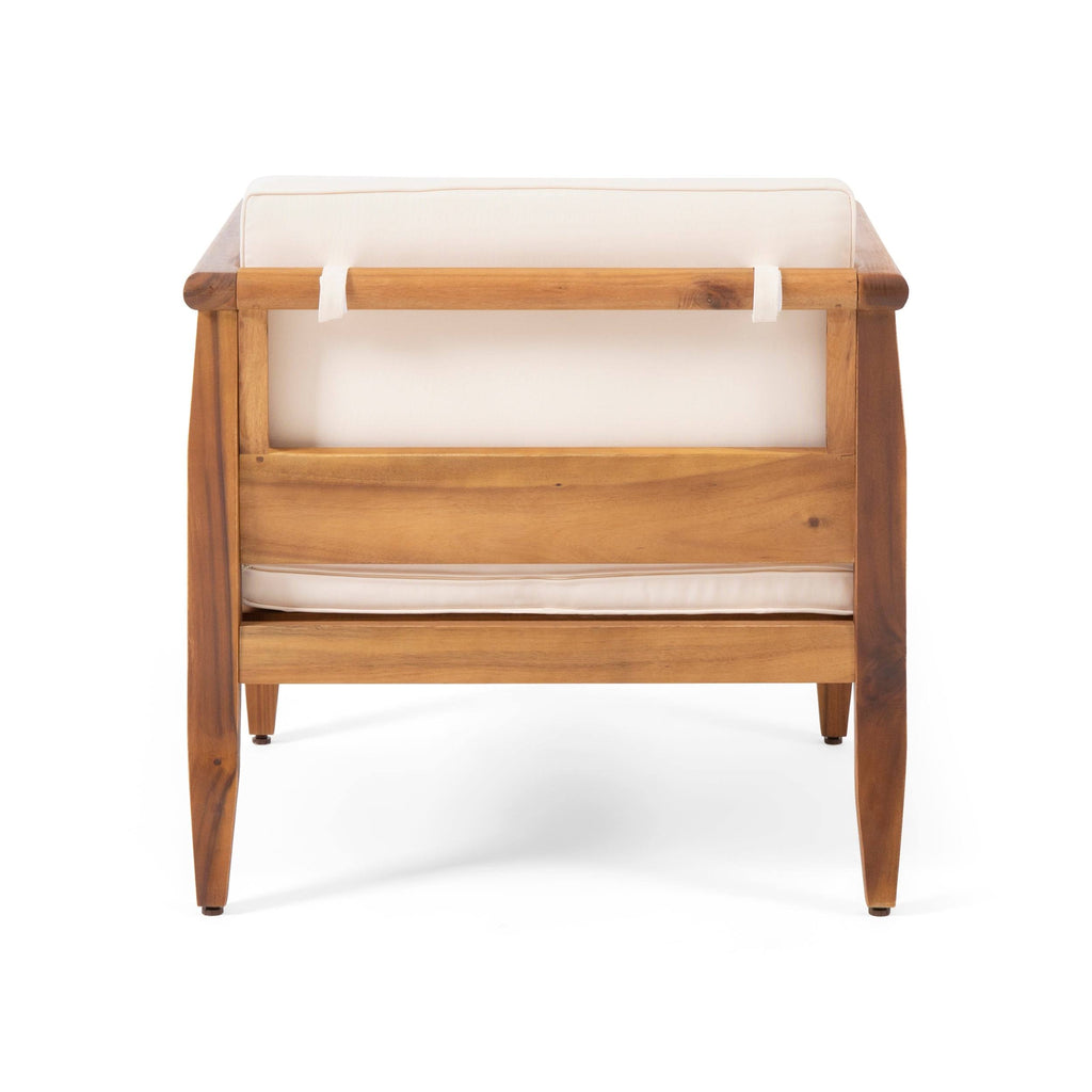 Acacia Wood Club Chair with Cushion Set of 4 S939