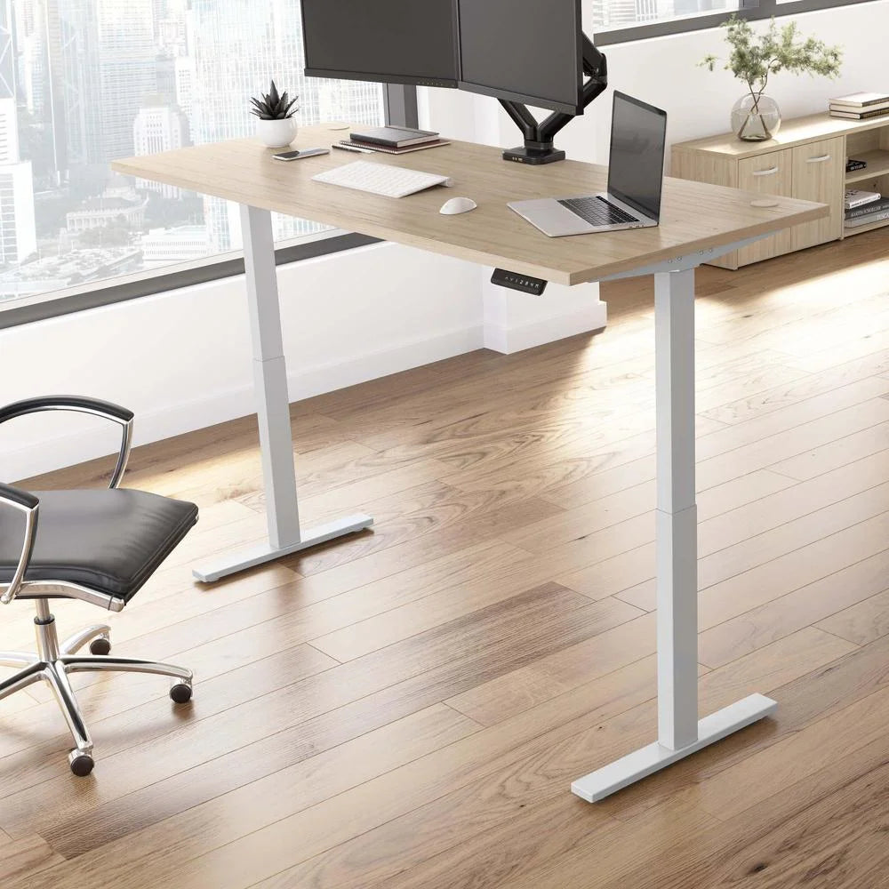 72W Adjustable Standing Desk in Natural Elm Z491215