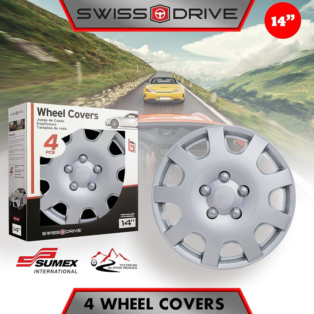 15-Inch Set of 4 Silver Car Wheel Hub Caps L965415
