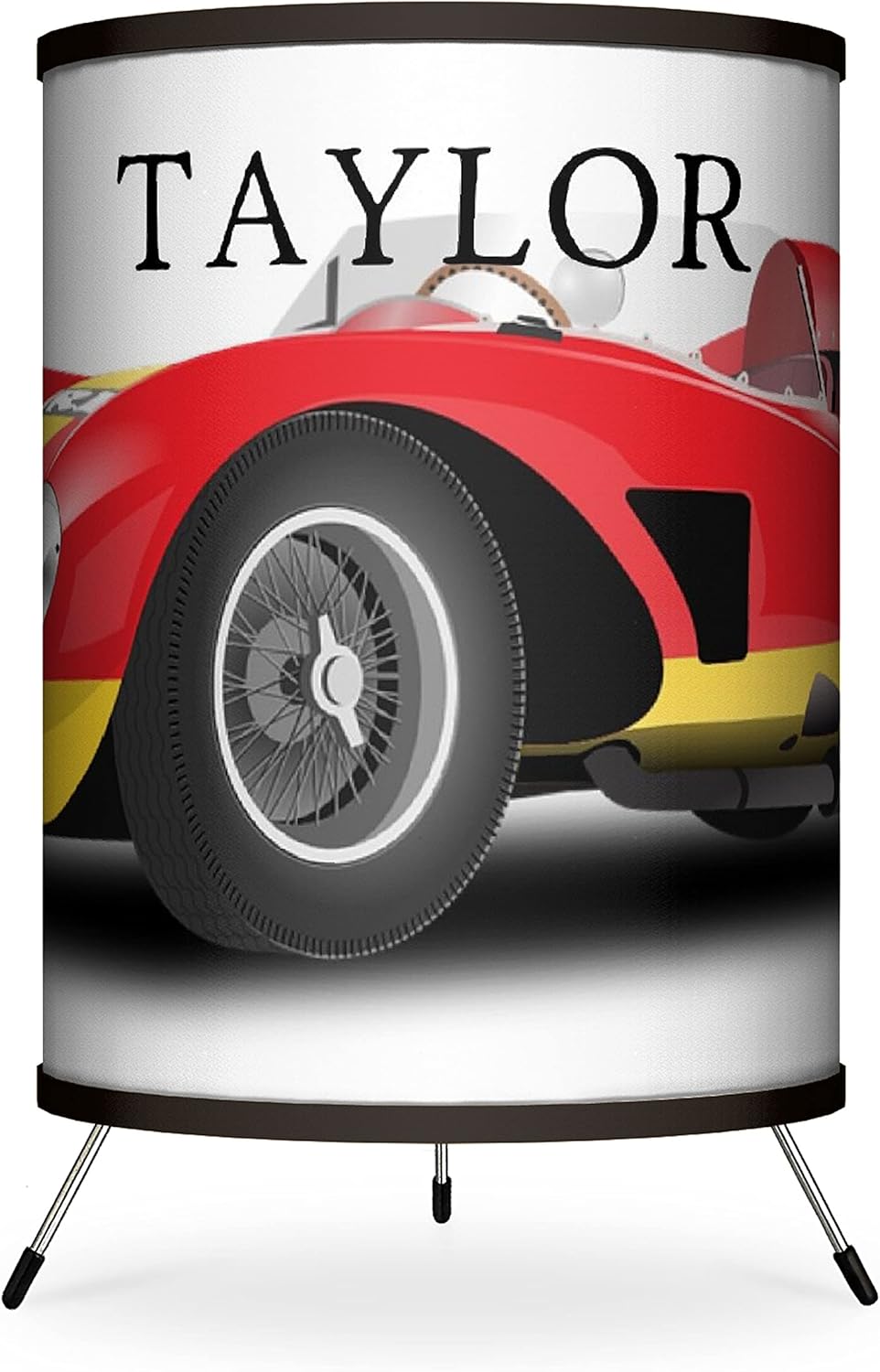 Orange Race Car Printed Tripod Table Lamp P7810
