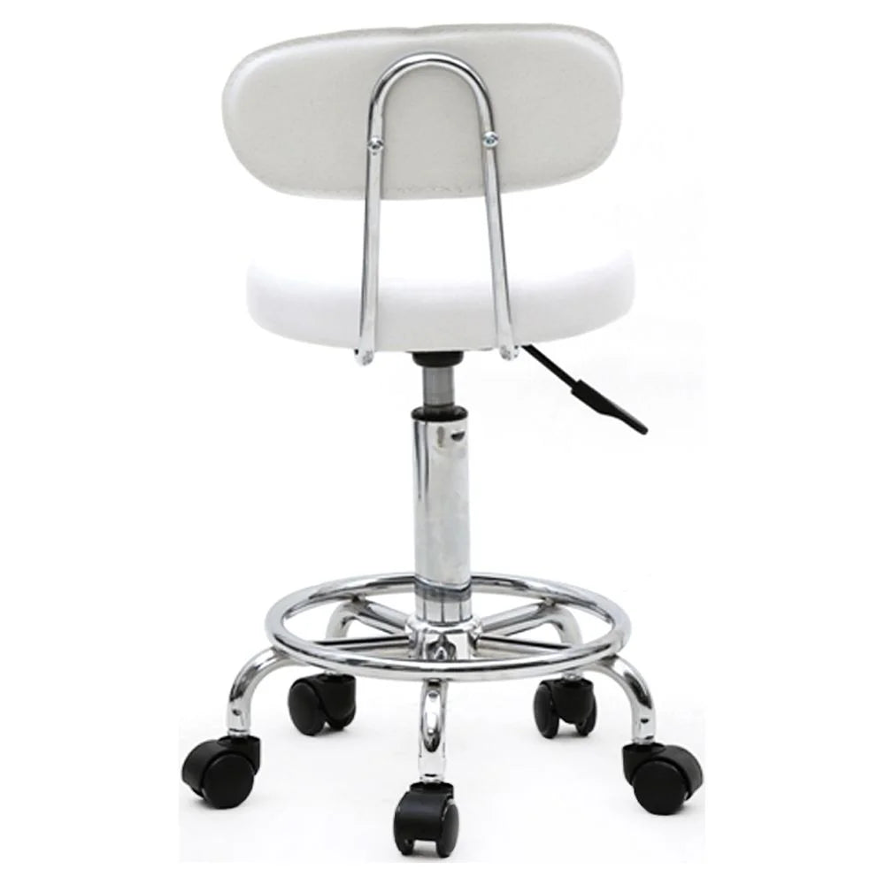 White Adjustable Drafting Chair with Foot Rest E53022