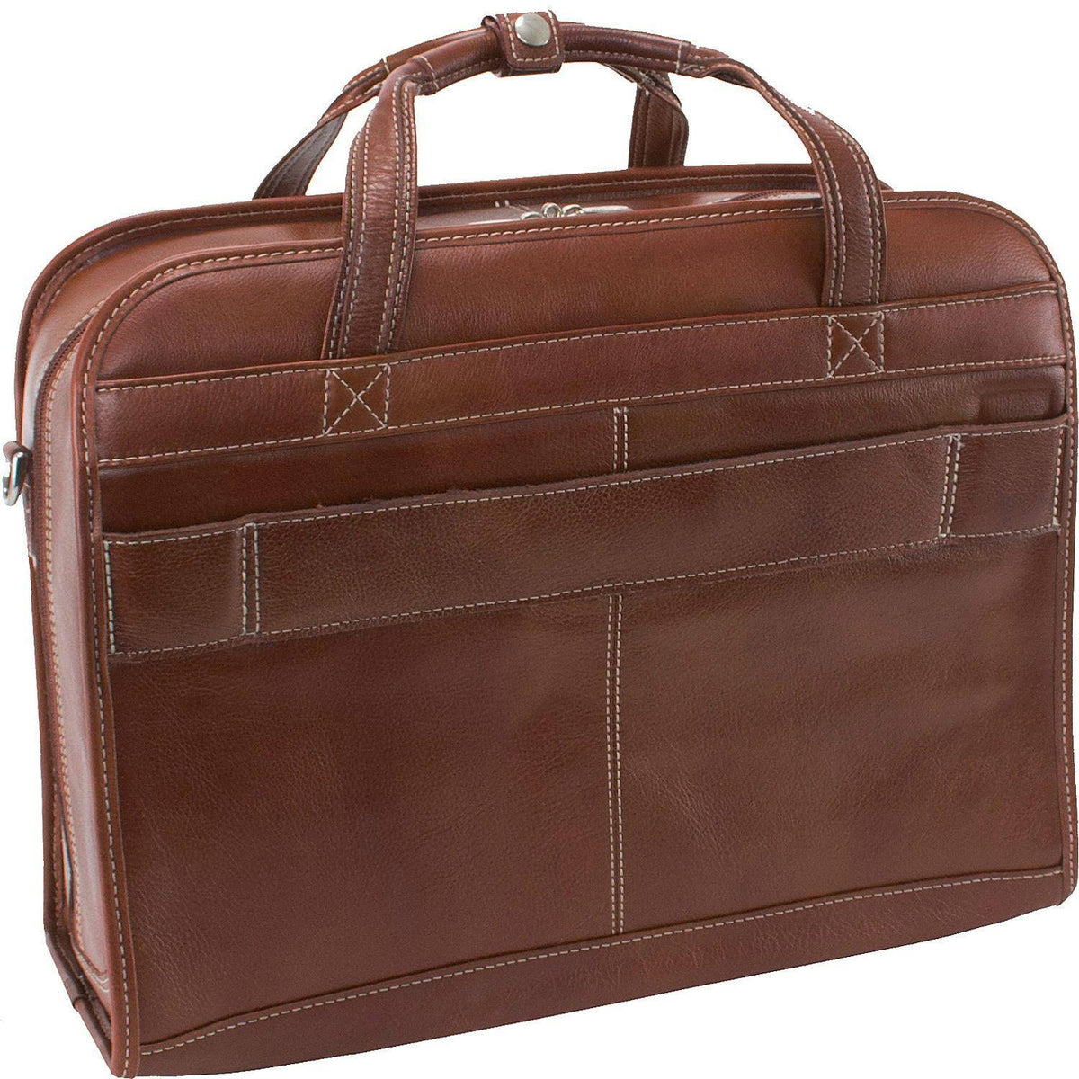 Black Leather Detachable Wheeled Laptop Case K174623