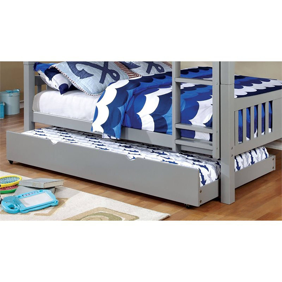 Gray Wood Twin Trundle V378
