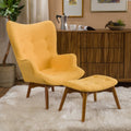 Mid Century Modern Contour Chair with Footstool Z349070