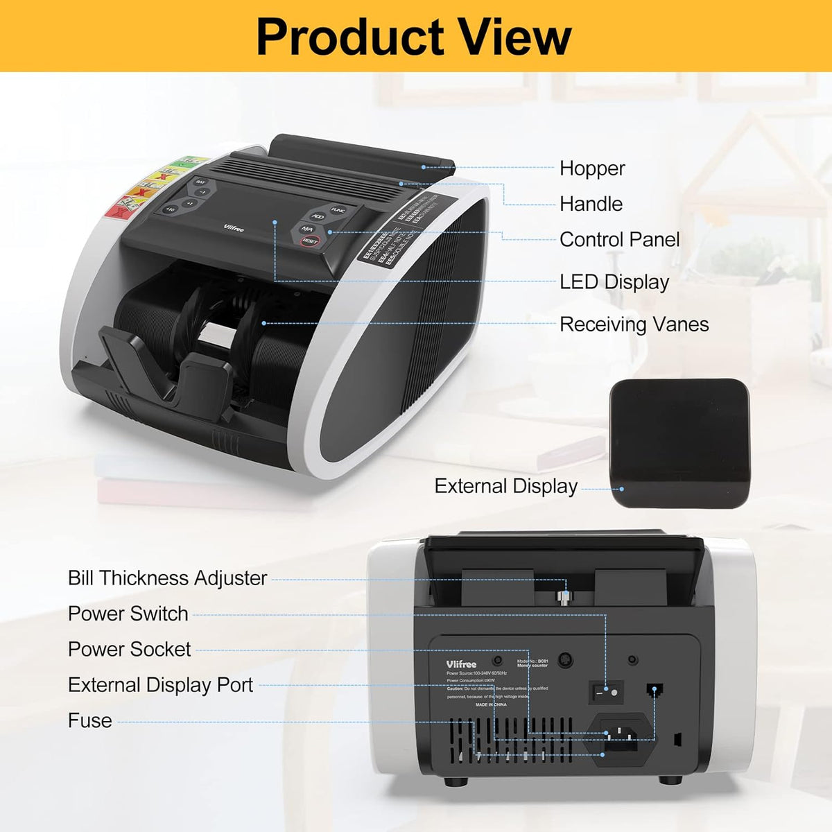 Bill Counter Machine with Counterfeit Detection K988