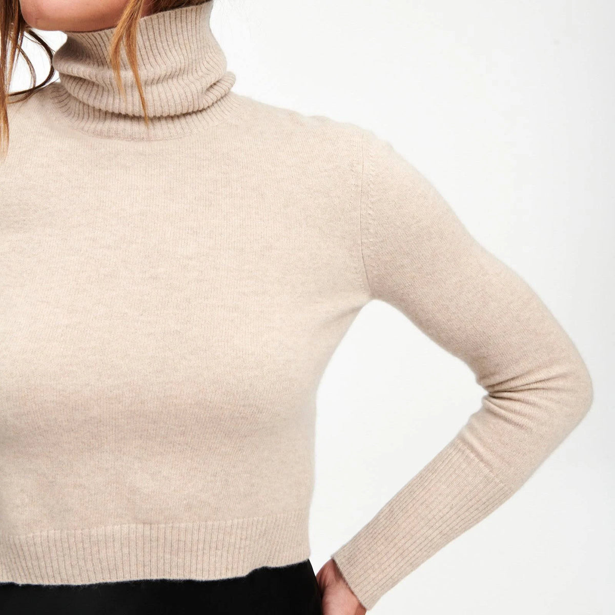 Cashmere Cropped Turtleneck M373