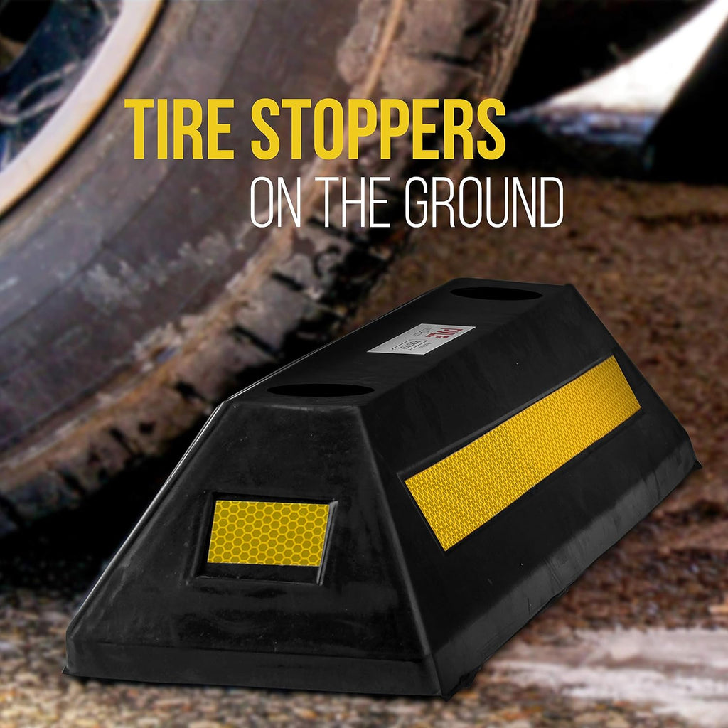 2-Pc Heavy Duty Rubber Parking Stopper K913