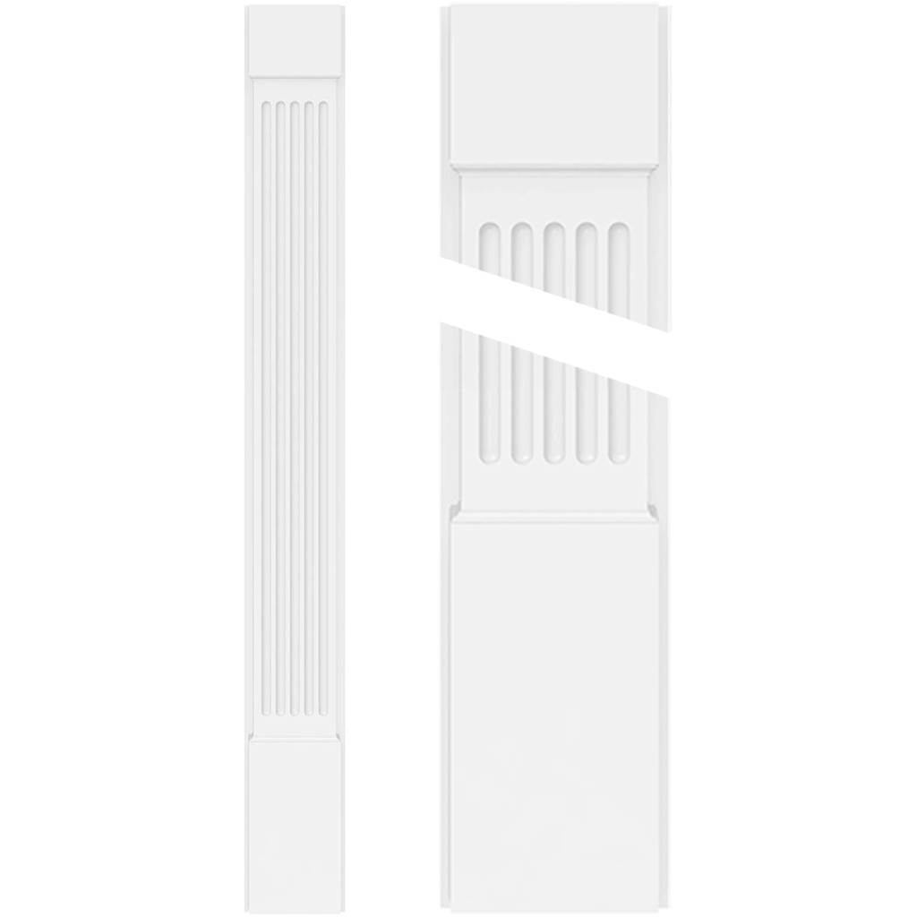 Fluted PVC Pilaster with Capital & Base (Pair) K618966