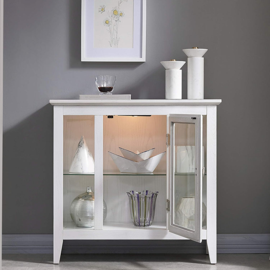 Weathered White Curio Cabinet C813
