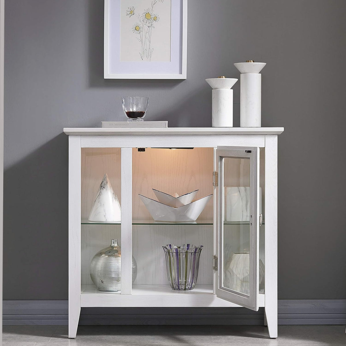 Weathered White Curio Cabinet C813