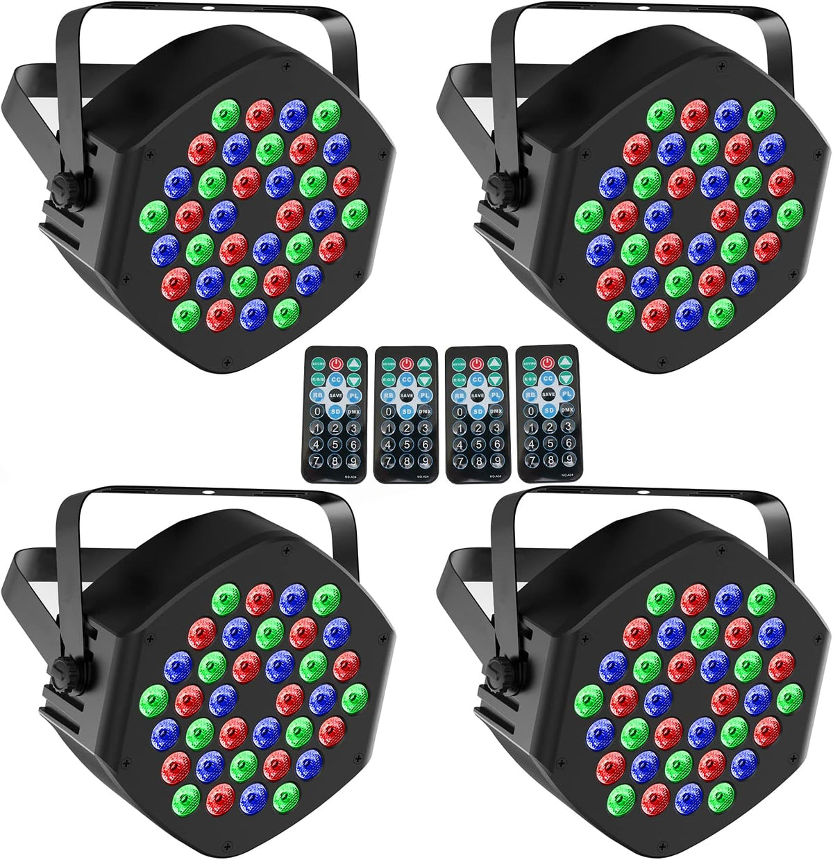 36 LED RGB Par Cans Lights 4 Pack M72850