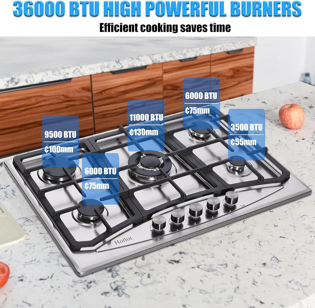 30" 5 Burner Built-in Stainless Steel Gas Cooktop M629