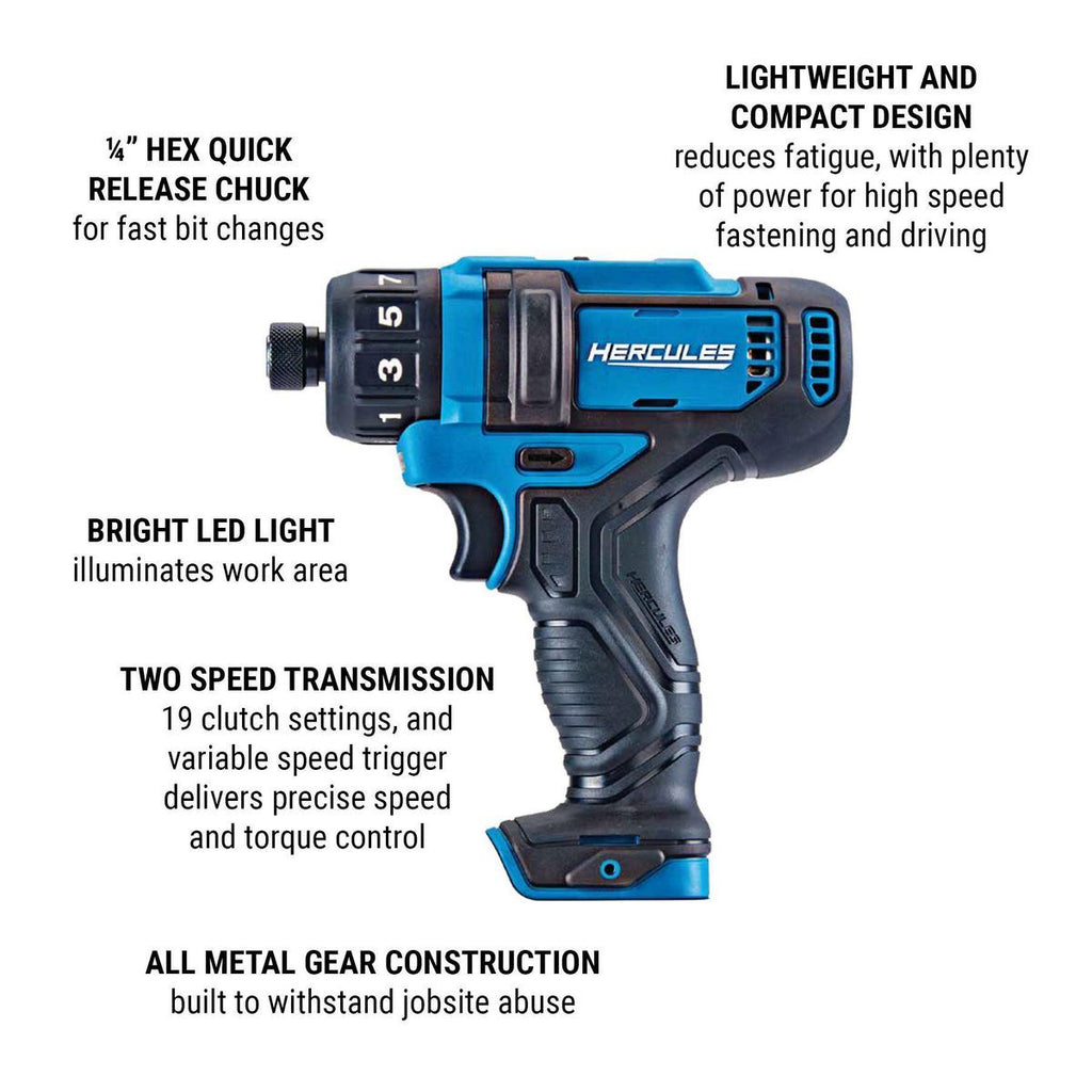 12V Cordless 1/4 in. Hex Compact Screwdriver Y9131