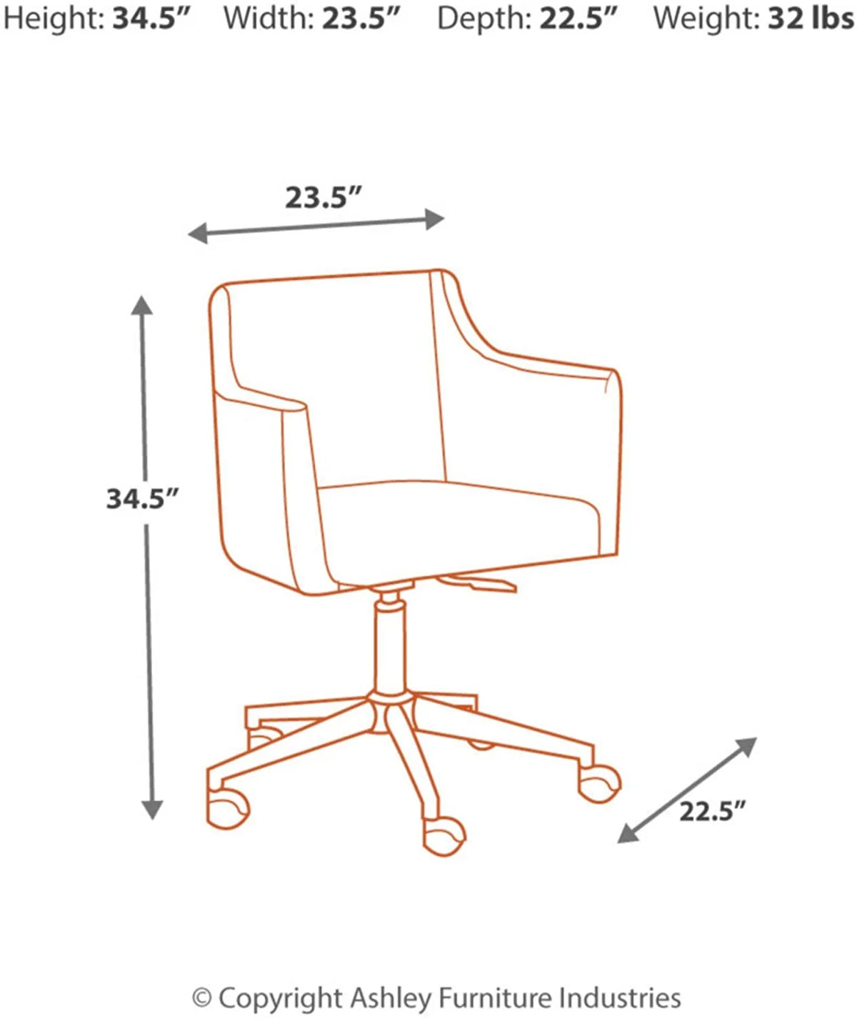 White Adjustable Swivel Office Desk Chair U96138