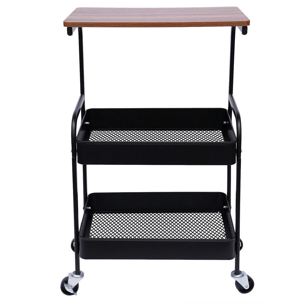 3 Tier Mobile Laptop Printer Cart Rolling Computer Stand O71499