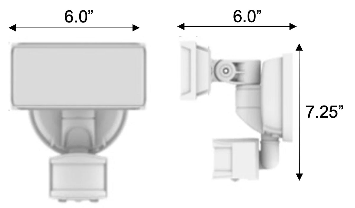 Solar Three Head LED Motion Sensing Security Flood Light, White, 2000 Lumen O8128