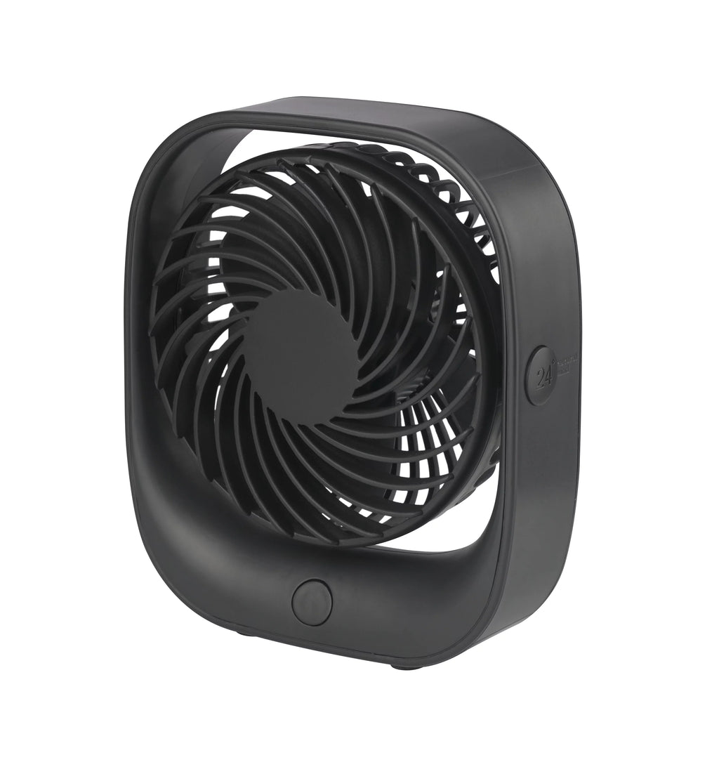Black Portable Rechargeable USB Tabletop Fan Y2431