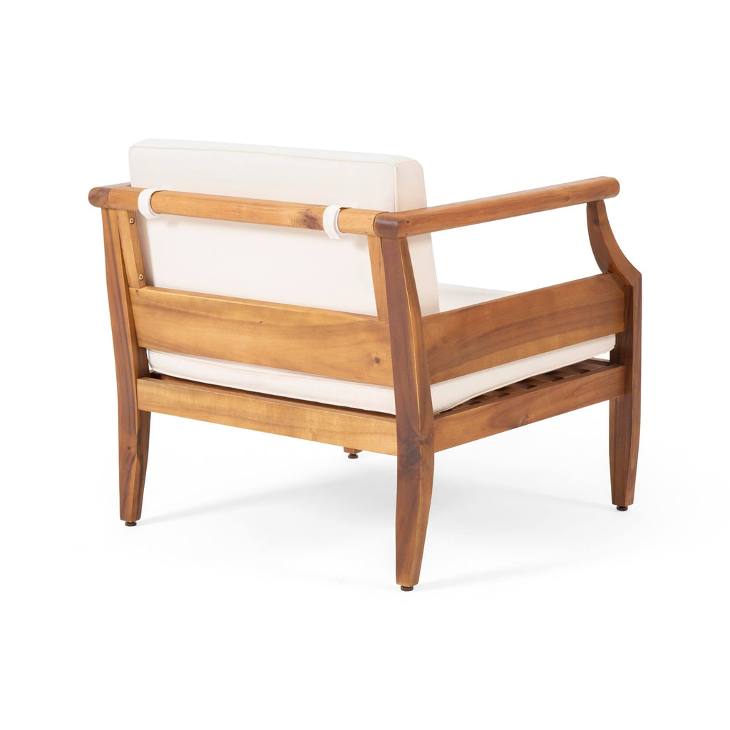 Acacia Wood Club Chair with Cushion Set of 4 S939
