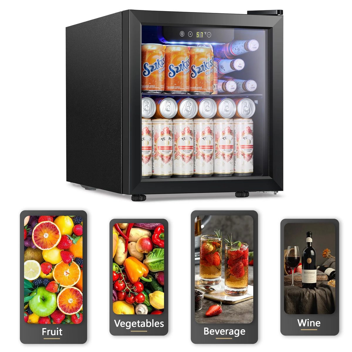 1.7 cu.ft Black Beverage Cooler & Refrigerator V4374