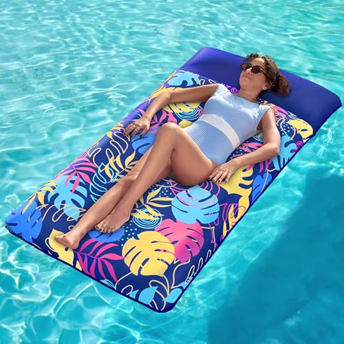 XL Fabric Covered Inflatable Pool Float with Headrest F402663