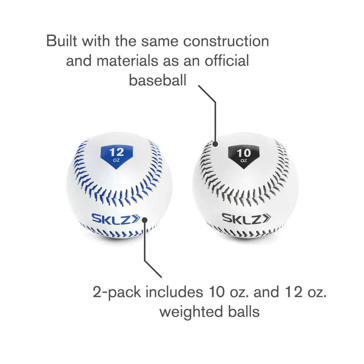 Weighted Training Baseballs 10 and 12 OZ 2 Pack U879