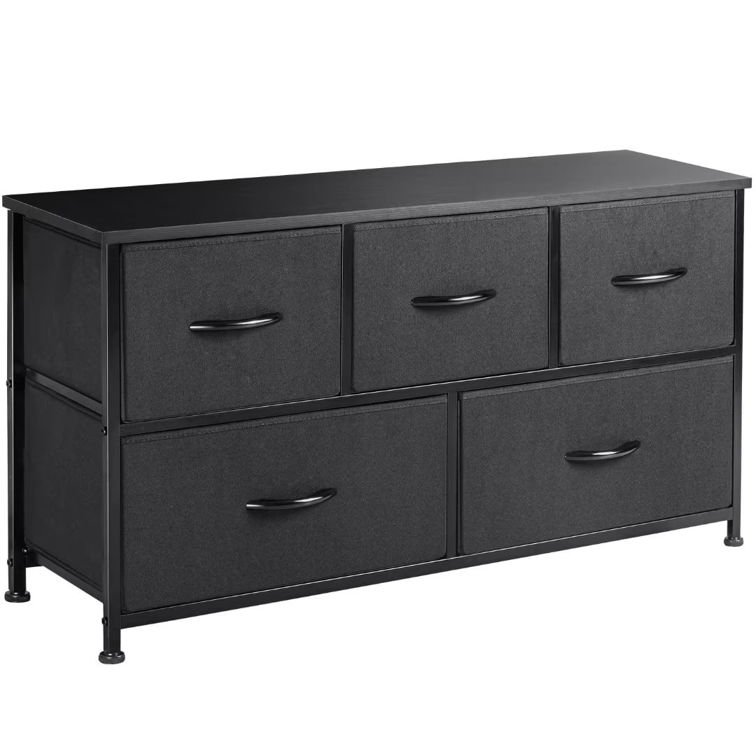Black 8 Drawer Fabric Dresser Q5031