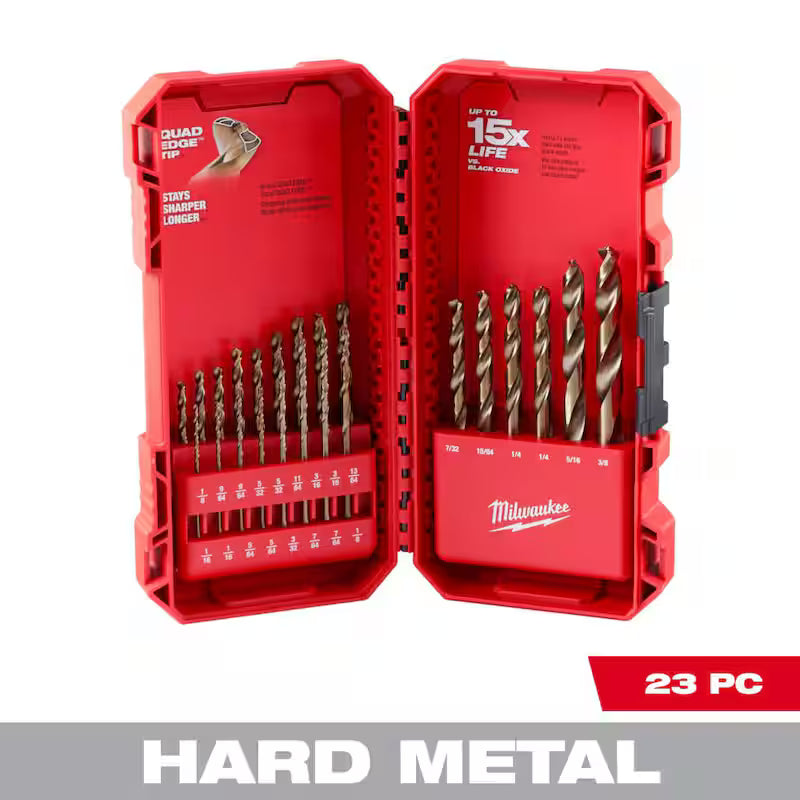 Cobalt Red Helix Twist Drill Bit Set 23-Piece F4891