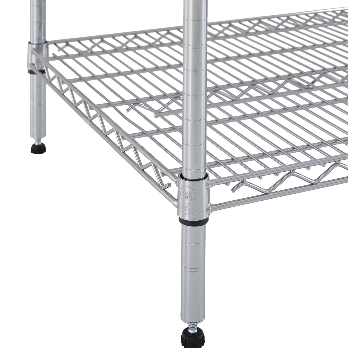 4 Shelf Wire Shelf Unit Chrome 4000 lb Z96461
