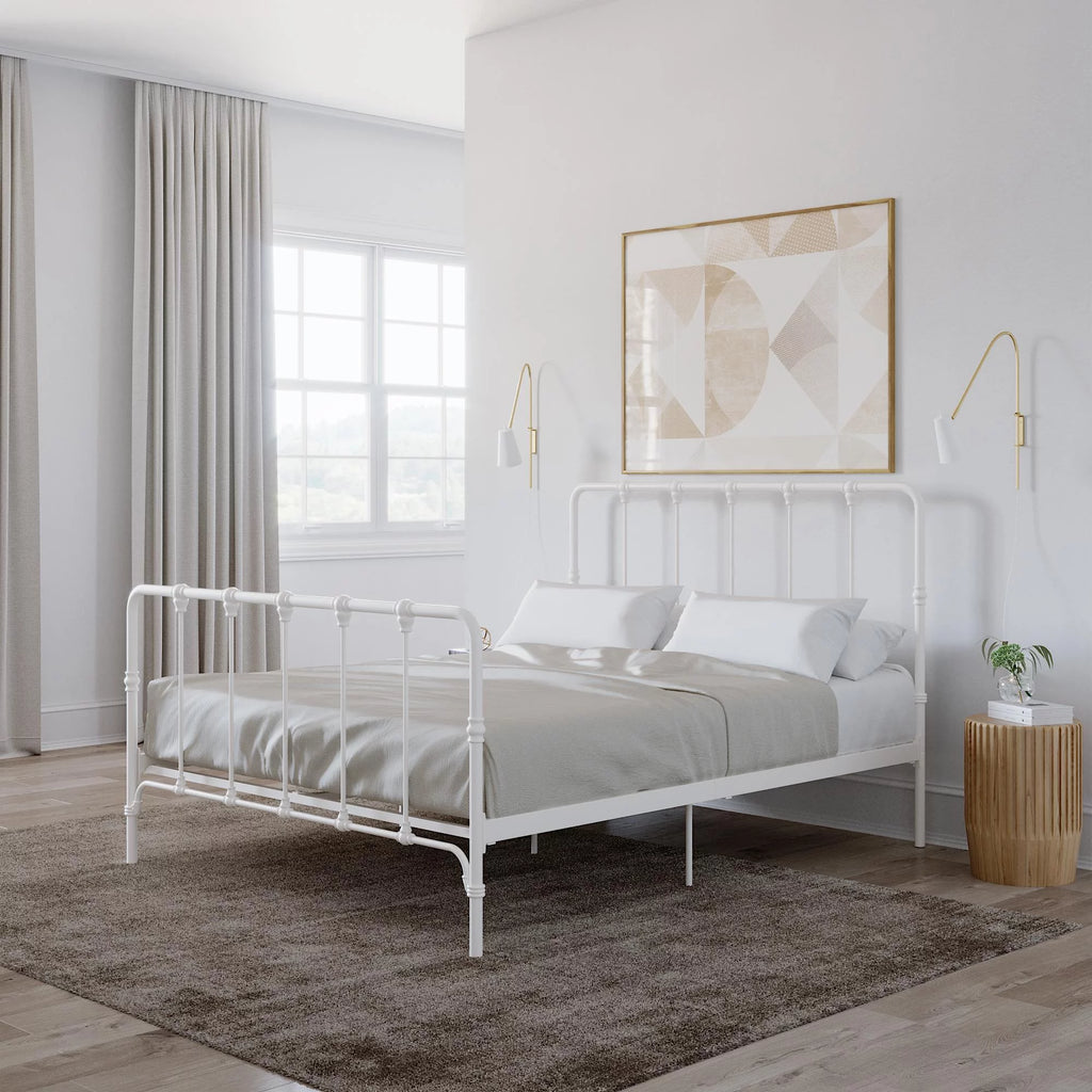 King Gray Metal Bed T98613