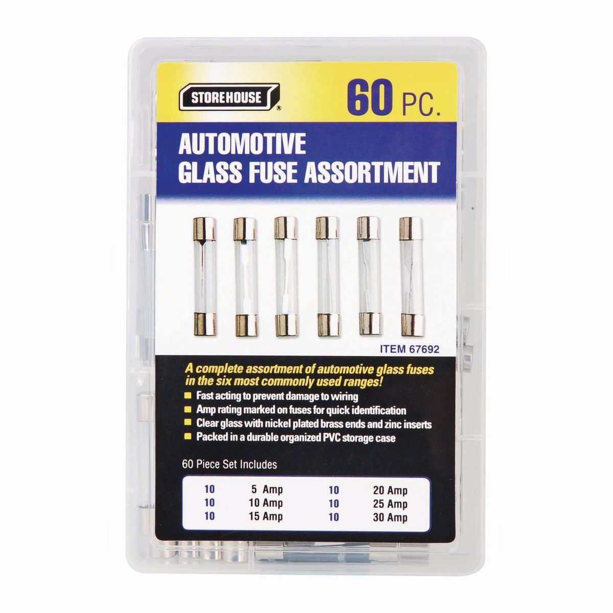 AGC Glass Automotive Fuse Set, 60 Piece F8636