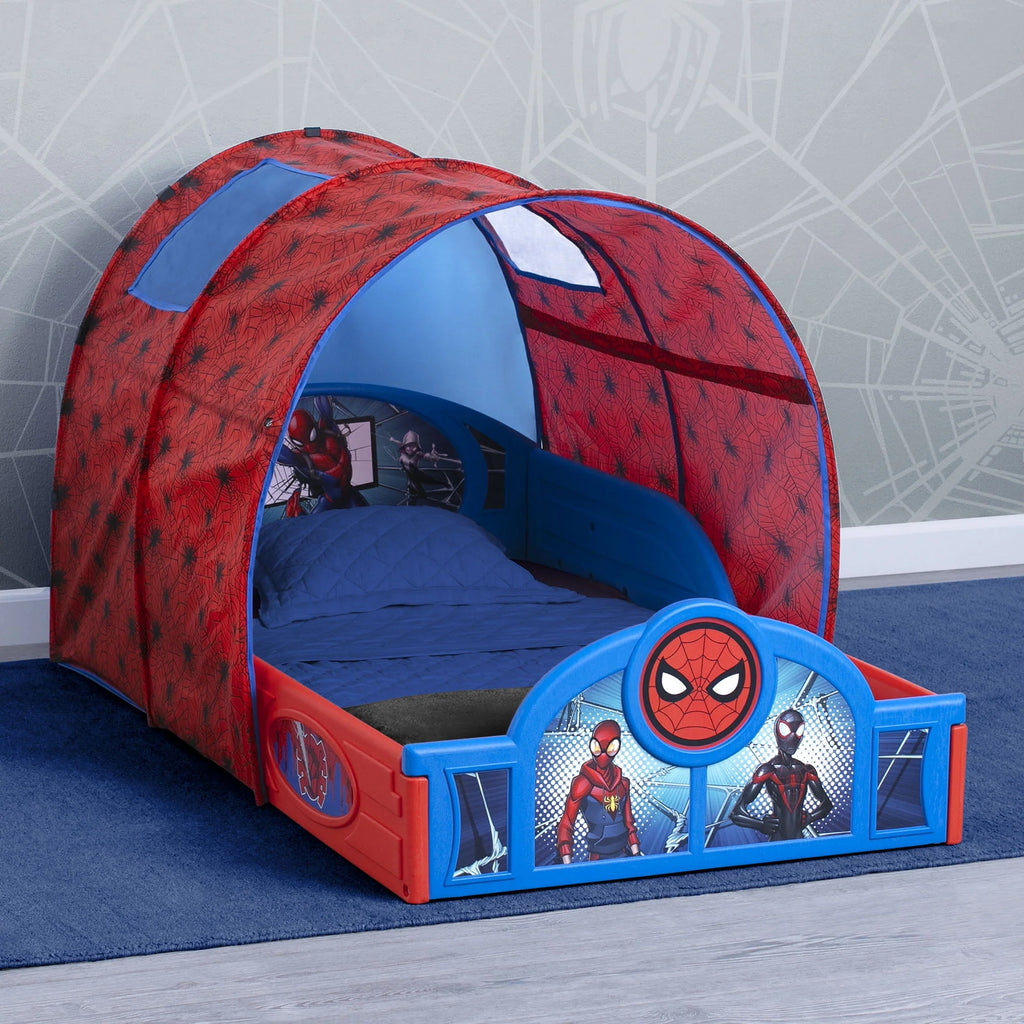 Toddler Bed with Tent and Built-In Guardrails Q563689