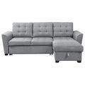 Light Gray Fabric Sleeper Sectional Sofa with Reversible Storage Chaise B5950