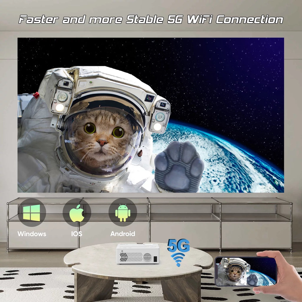 4K 1080P Wifi Bluetooth Projector with 100 Screen P111591