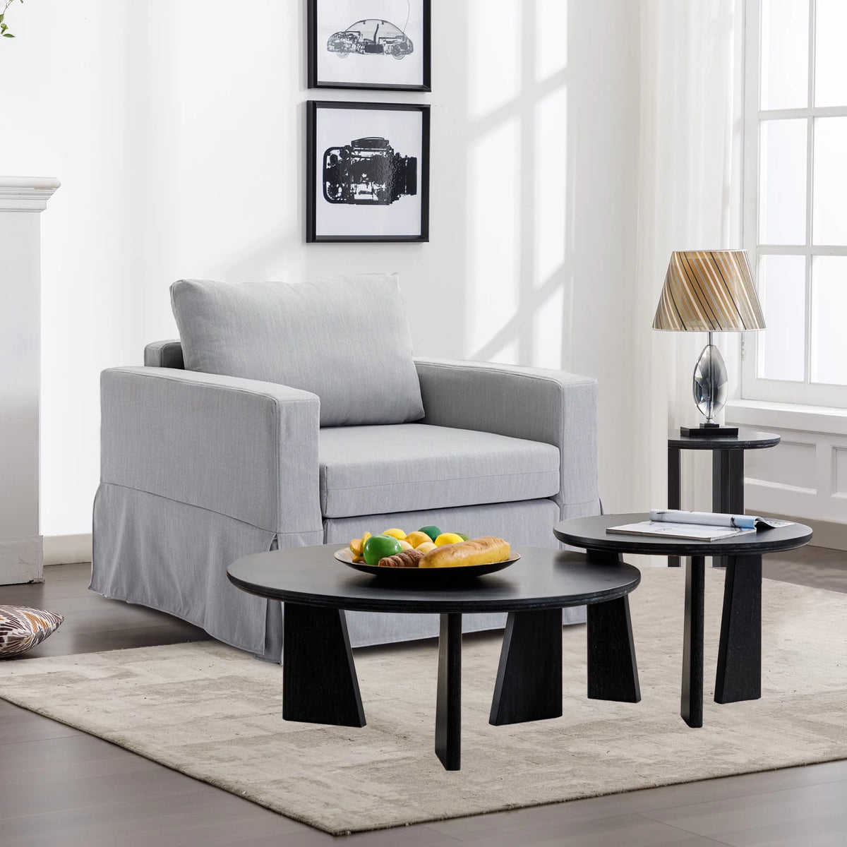Light Grey Single Seat Sofa Module D202