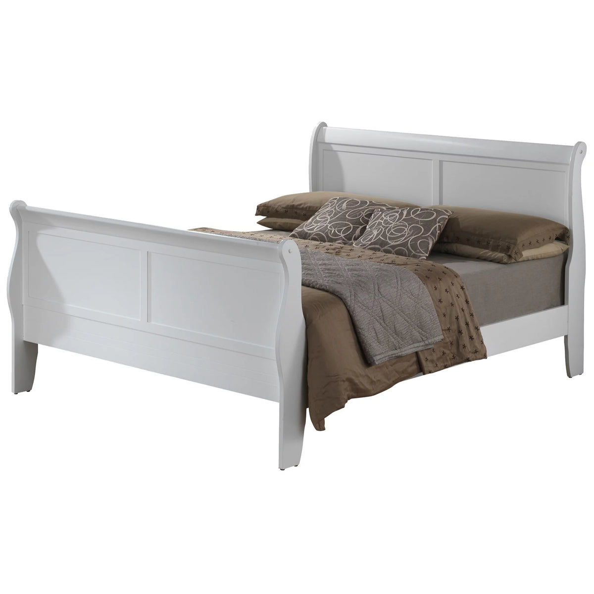 White Full Size Sleigh Bed O29668